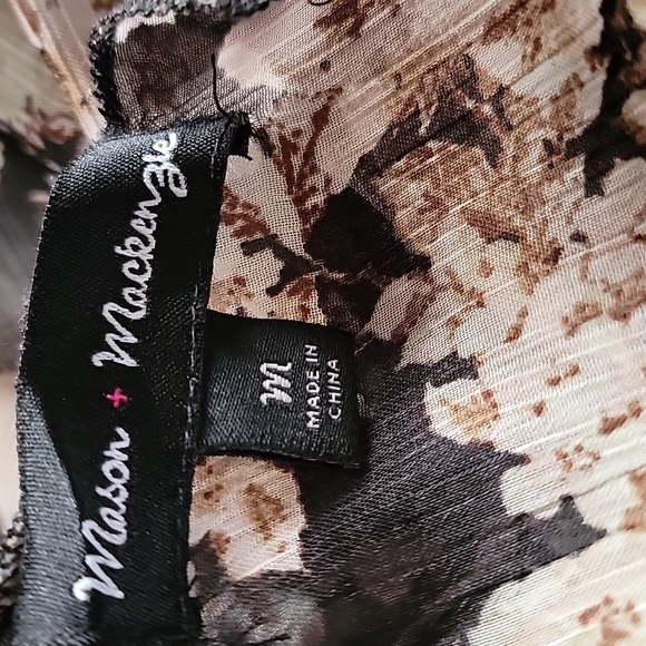 Mason + Mackenzie Romantic Flirty Boho floral lace trim kimono medium - Picture 2 of 6